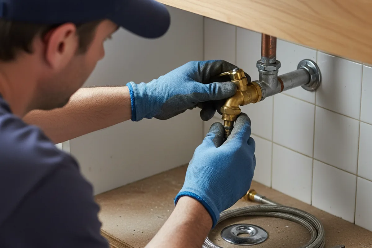 Shutoff valve and fitting work during Emergency Plumbing in Boling